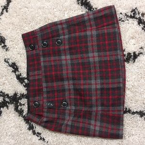 Academia Plaid Gap Wool Mini Skirt Size 2